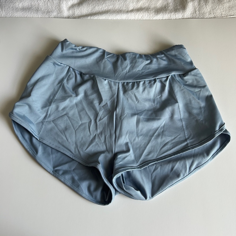 blue athletic shorts